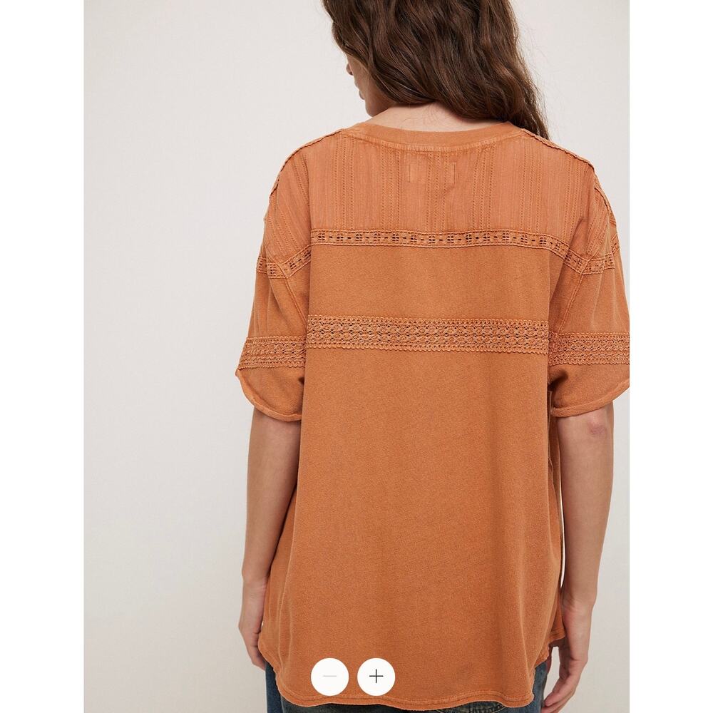 NWT / Free People / We The Free Dorothy Tee in Terra Cotta / sz M - Picture 2 of 3